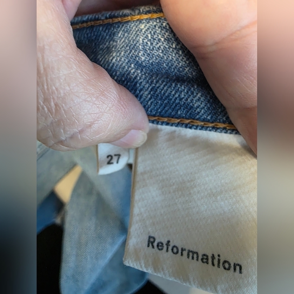 Reformation Julia High Cigarette Distressed Jeans Size 27 - Picture 4 of 4